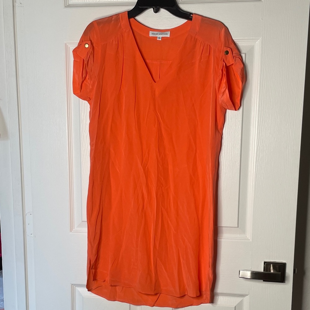 Amanda Uprichard 100% Silk Neon Dress